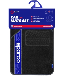 SET 4 TAPPETINI NERI E BLU PER AUTO SPARCO IN MOQUETTE